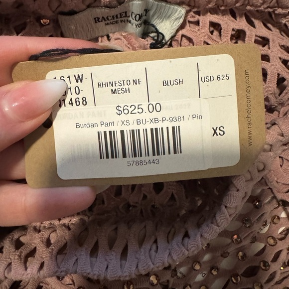RACHEL COMEY Rhinestone Blush Pink Burdan Mesh Pants Size XS NWT - Picture 5 of 5